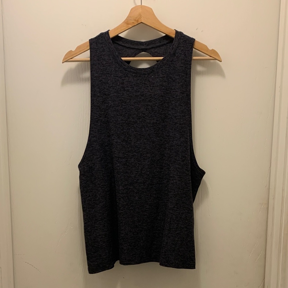 Beyond Yoga Charcoal Space Dye Muscle Tee